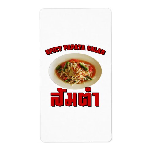 Spicy Papaya Salad Som Tam  Thai Lao Food Label