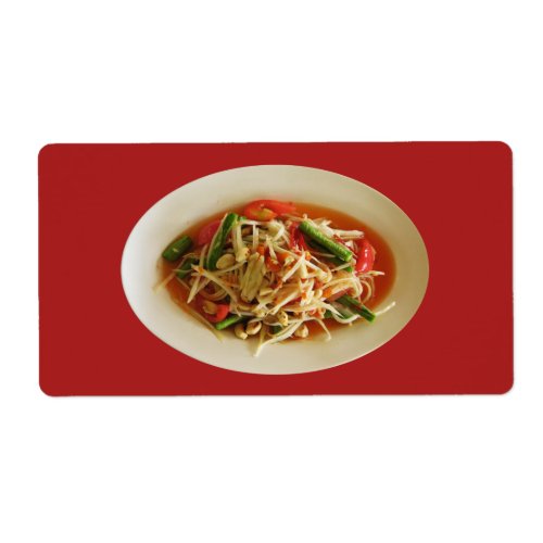 Spicy Papaya Salad Som Tam  Thai Lao Food Label