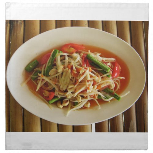 Spicy Papaya Salad Som Tam  Thai Lao Food Napkin
