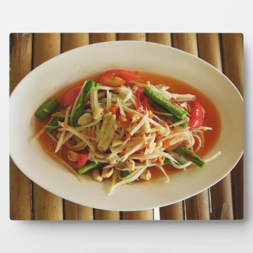 Spicy Papaya Salad Som Tam  Thai Lao Food Plaque