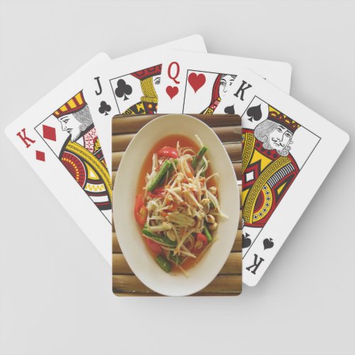 Spicy Papaya Salad Som Tam  Thai Lao Food Poker Cards