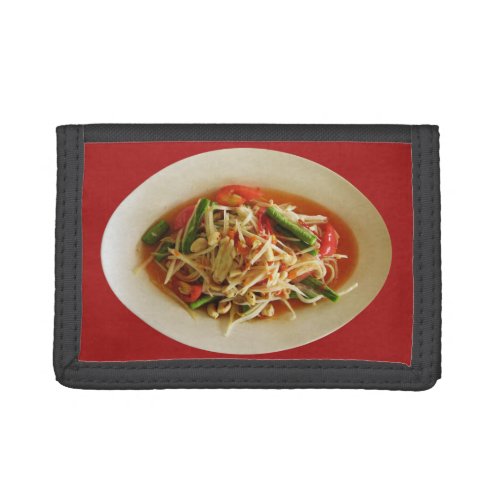 Spicy Papaya Salad Som Tam  Thai Lao Food Tri_fold Wallet