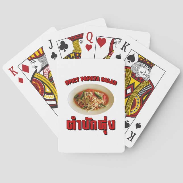Spicy Papaya Salad [Tam Mak Hung] Isaan Dialect Poker Cards (Back)
