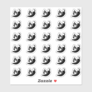 Spicy Pepper Wedding Place Card Meal Menu Choice Sticker
