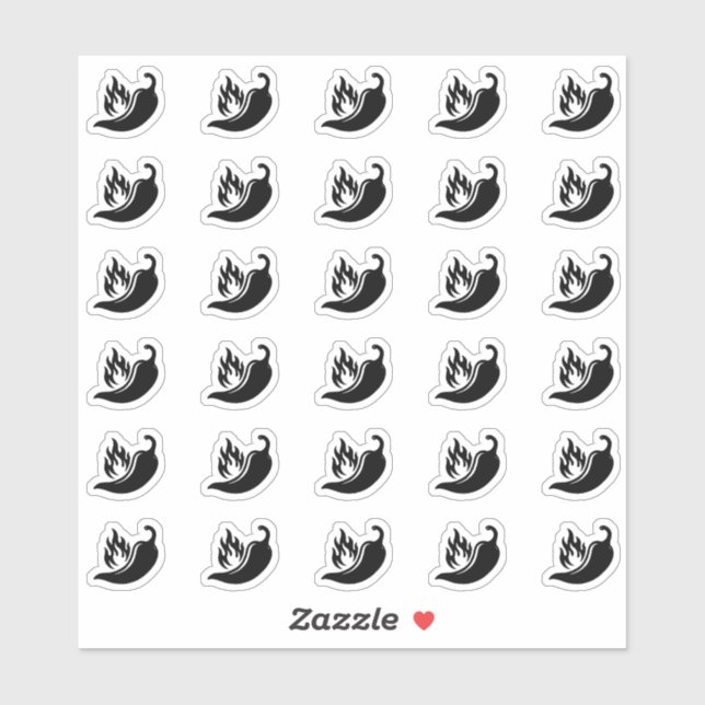 Spicy Pepper Wedding Place Card Meal Menu Choice Sticker (Sheet)