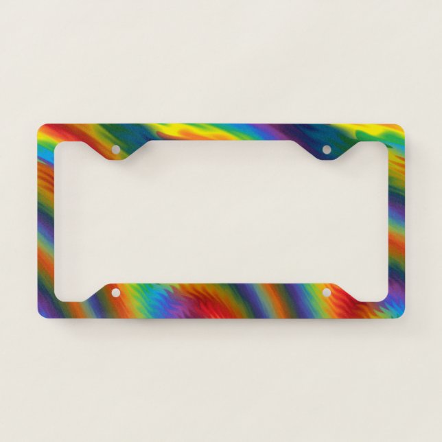 Spicy Rainbow License Plate Frame (Front)