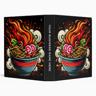 Spicy Ramen Japanese Noodle Street Art 3 Ring Binder