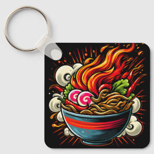 Spicy Ramen Japanese Noodle Street Art Keychain