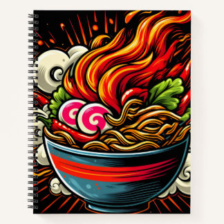 Spicy Ramen Japanese Noodle Street Art Notebook