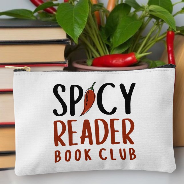Spicy Reader Book Club Chilli Typography Gift  Accessory Pouch (Creator Uploaded)