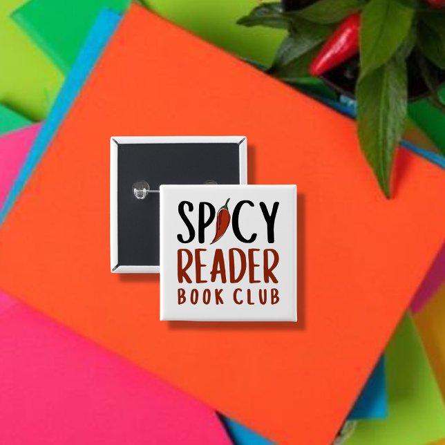 Spicy Reader Book Club Typography Gift Button (Creator Uploaded)