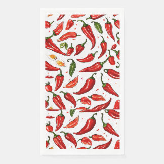  "Spicy Red Chili Paper Napkins" Guest Towels