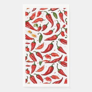 "Spicy Red Chili Paper Napkins" Paper Guest Towels