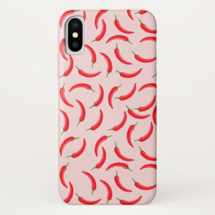 Spicy Red Chili Pattern iPhone X Case