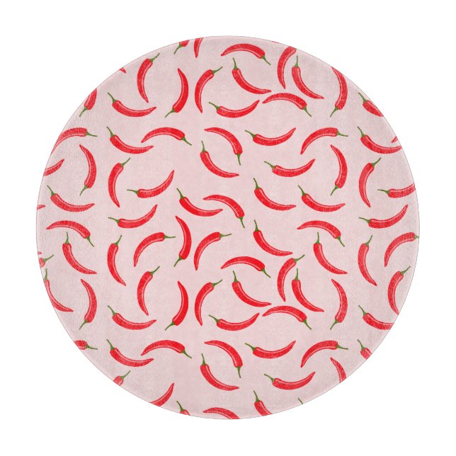 Spicy Red Chili Pattern Cutting Board (Front)