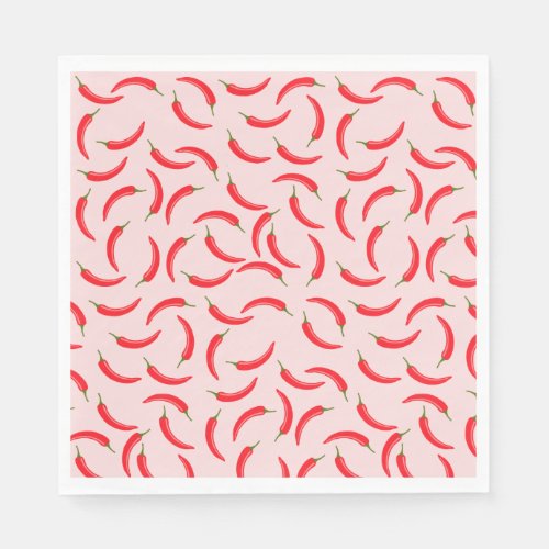 Spicy Red Chili Pattern Napkins