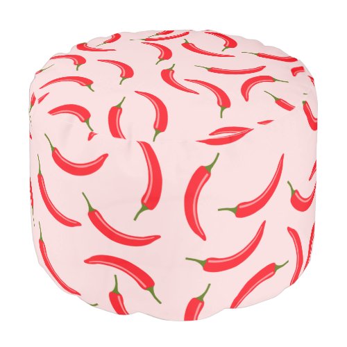 Spicy Red Chili Pattern Pouf