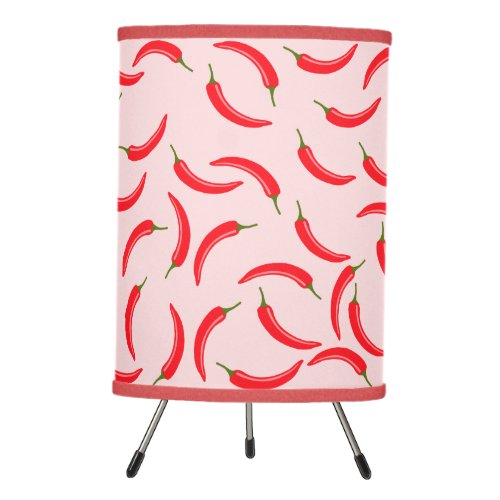 Spicy Red Chili Pattern Tripod Lamp