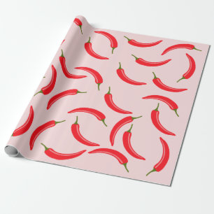 Spicy Red Chili Pattern Wrapping Paper