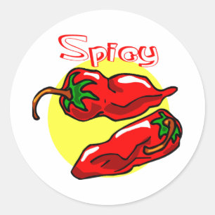 Spicy Red Chili Peppers Classic Round Sticker