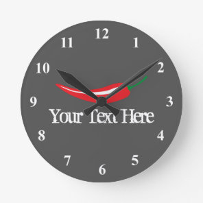 Spicy red hot chili pepper kitchen clock