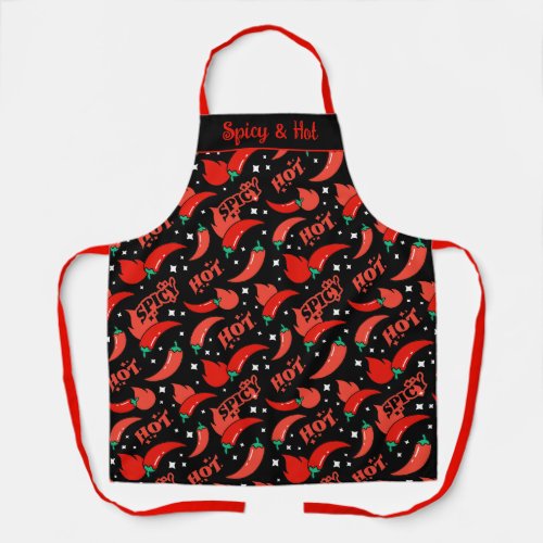 Spicy Red Hot Chili Peppers Apron