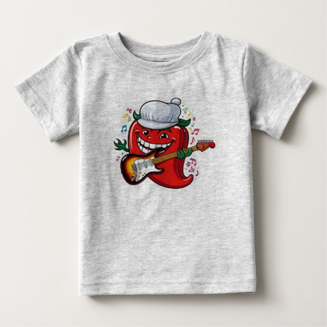  Spicy Rock Star Chili Pepper Baby T-Shirt (Front)