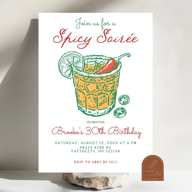 Spicy Soiree Margarita Birthday Invitation (Creator Uploaded)