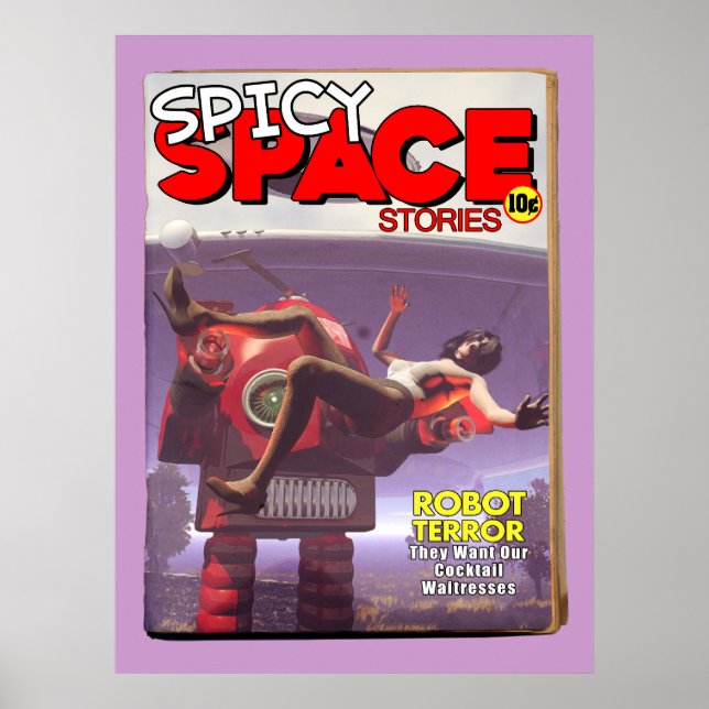 Spicy Space Stories Fake Pulp Cover Print (Front)