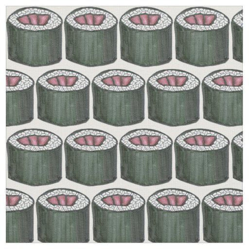 Spicy Tuna Roll Sushi Japanese Food Maki Rolls Fabric