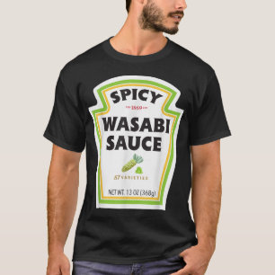 Spicy Wasabi Sauce Bottle Label Funny Halloween Co T-Shirt