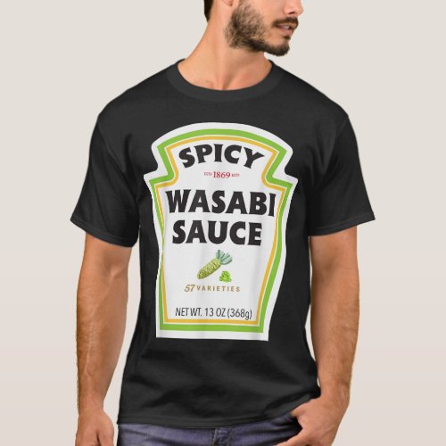 Spicy Wasabi Sauce Bottle Label Funny Halloween Co T_Shirt