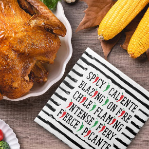 Spicy Words Chile Pepper Design Ceramic Tile