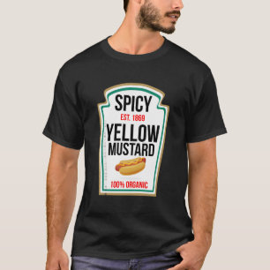 Spicy Yellow Mustard Bottle Label Halloween Family T-Shirt