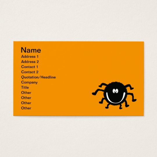 spider001_92007 HAPPY LITTLE BLACK ORANGE SPIDER C Business Card