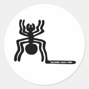 spider ancient idol geoglyph symbol petroglyph ame classic round sticker