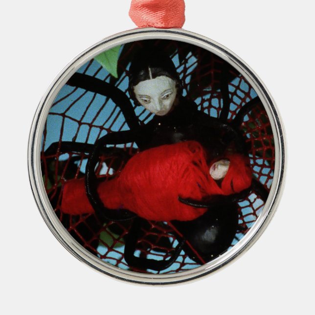 Spider and Bird Girl from Blood Tea and Red String Metal Ornament (Front)
