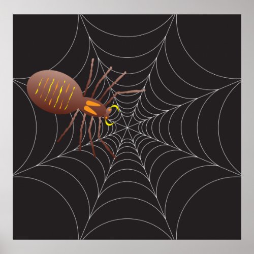 Spider And Spider Web Poster