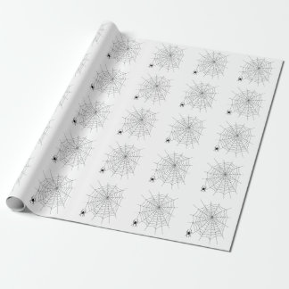 Spider And Spider Web Simple Pattern Halloween Wrapping Paper