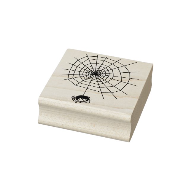 Spider and web 4 illustration art stamp (Stamp)