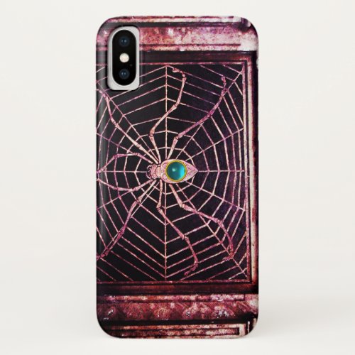 SPIDER AND WEB Blue Aquamarine Black iPhone X Case