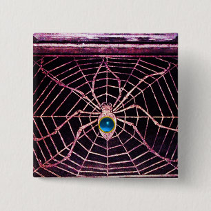 SPIDER AND WEB Blue Sapphire Black Button