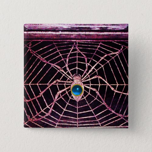 SPIDER AND WEB Blue Sapphire Black Button