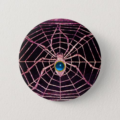 SPIDER AND WEB Blue Sapphire Black Button