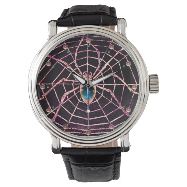 SPIDER AND WEB Blue Sapphire ,Pink Gems ,Black Watch (Front)
