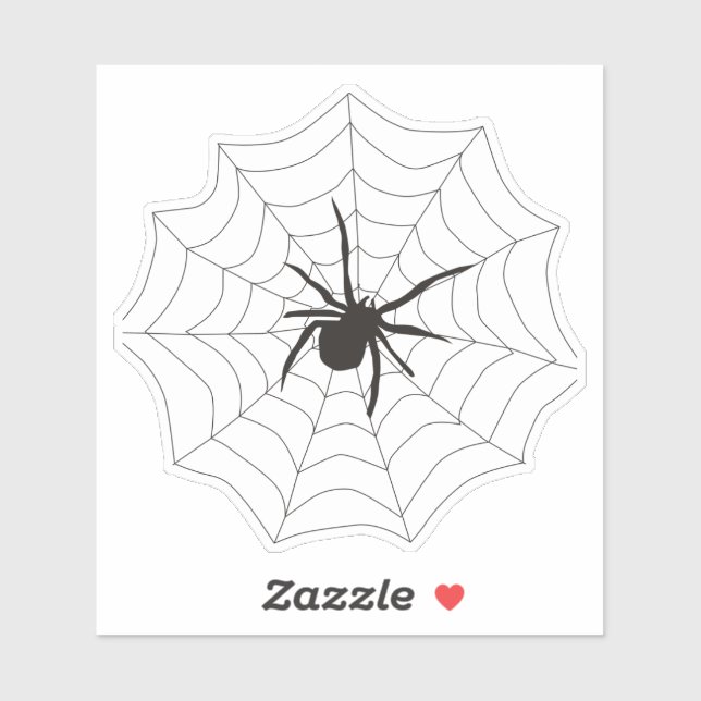 Spider and web Custom-Cut Vinyl Sticker (Sheet)