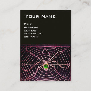SPIDER AND WEB Green Emerald Black Business Card