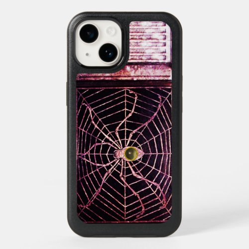 SPIDER AND WEB Grey Agate Gemstone Black  OtterBox iPhone 14 Case