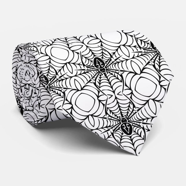 Spider and Web Neck Tie (Rolled)