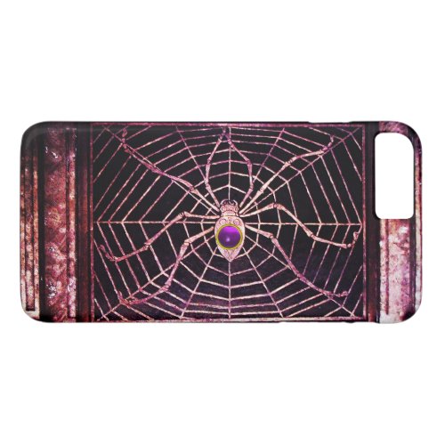 SPIDER AND WEB Purple Gemstone Black iPhone 8 Plus7 Plus Case